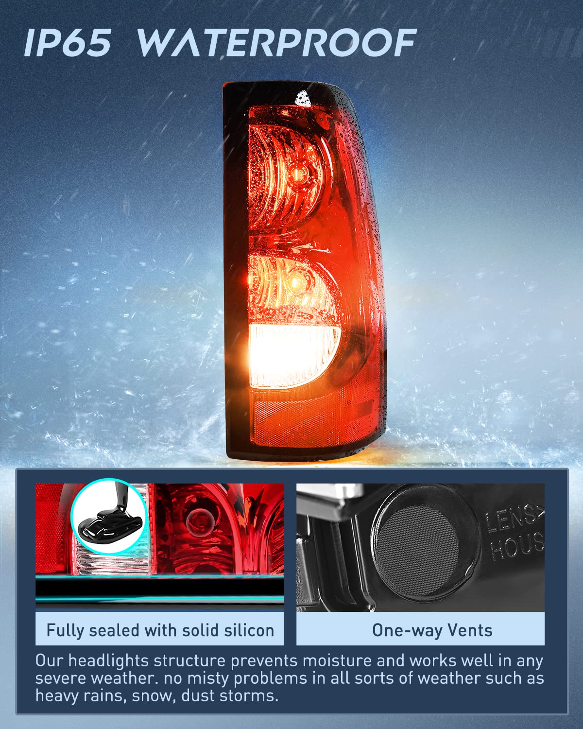 Nilight DOT SAE compliant taillight ensuring safe driving visibility.
