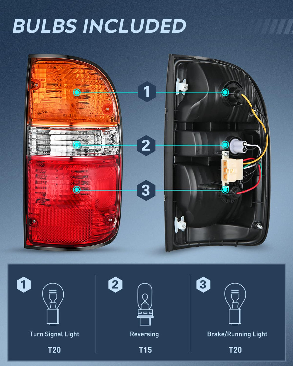 Nilight taillight assembly rear lamp closeup showing durable, weather-sealed design