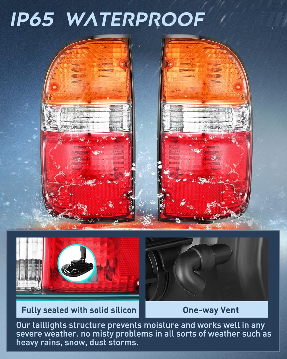 Nilight sealed housing taillight for Tacoma protects against moisture and debris