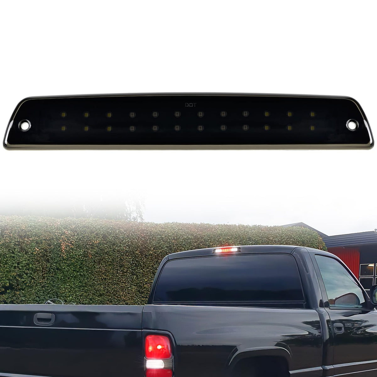 Nilight third brake light with smoked lens boosts rear visibility.