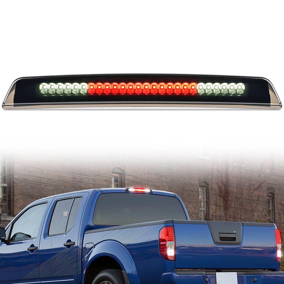 Nilight third brake light with smoked lens for Nissan Titan enhances rear visibility.