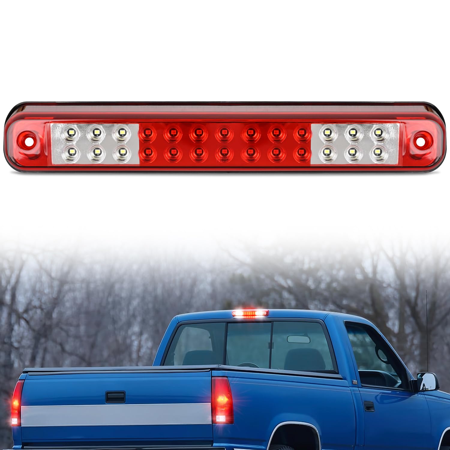 Nilight third brake light with red lens enhances rear visibility
