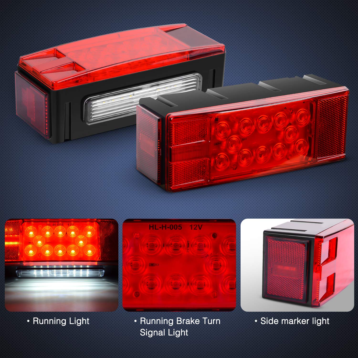Nilight TL-20 license light on the left side enhances night visibility.