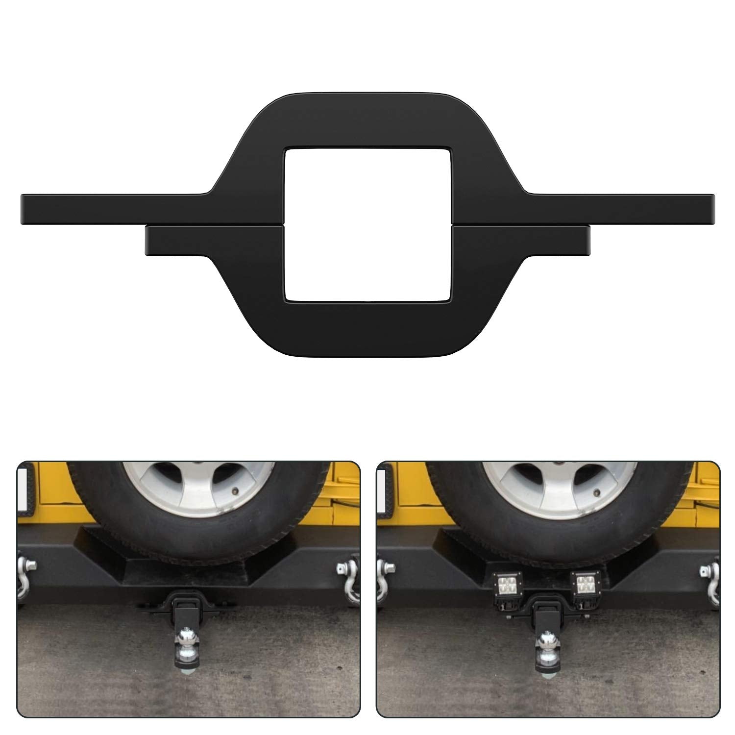 Nilight tow hitch bracket side view shows rugged billet aluminum build for off-road mounting.