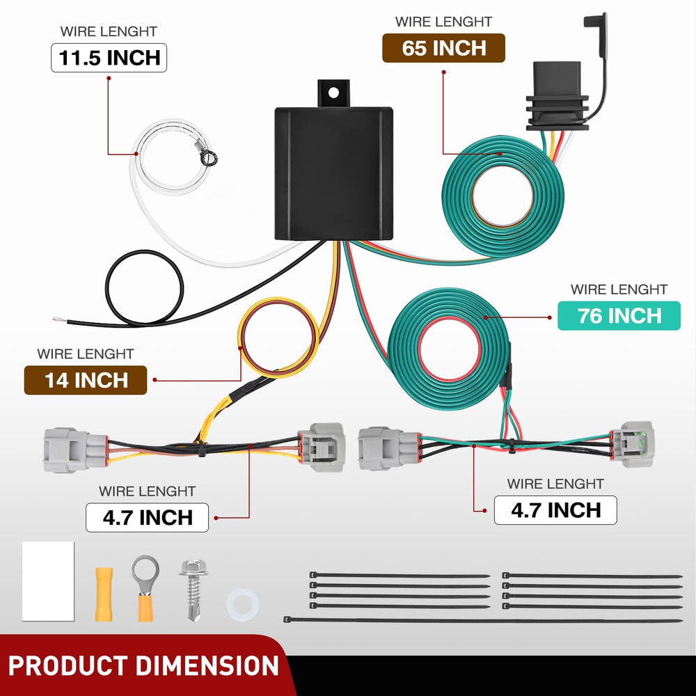 Tow-ready harness stored near hitch for quick trailer hookup.
