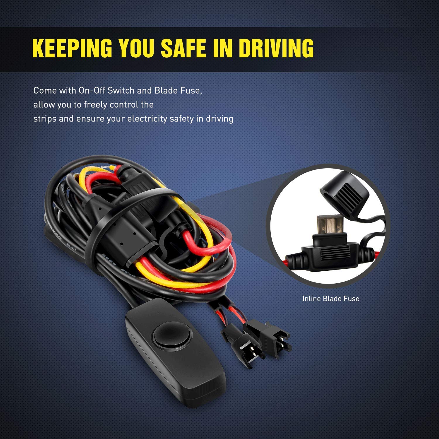 Nilight TR-05 extension cable for flexible power routing during installation.