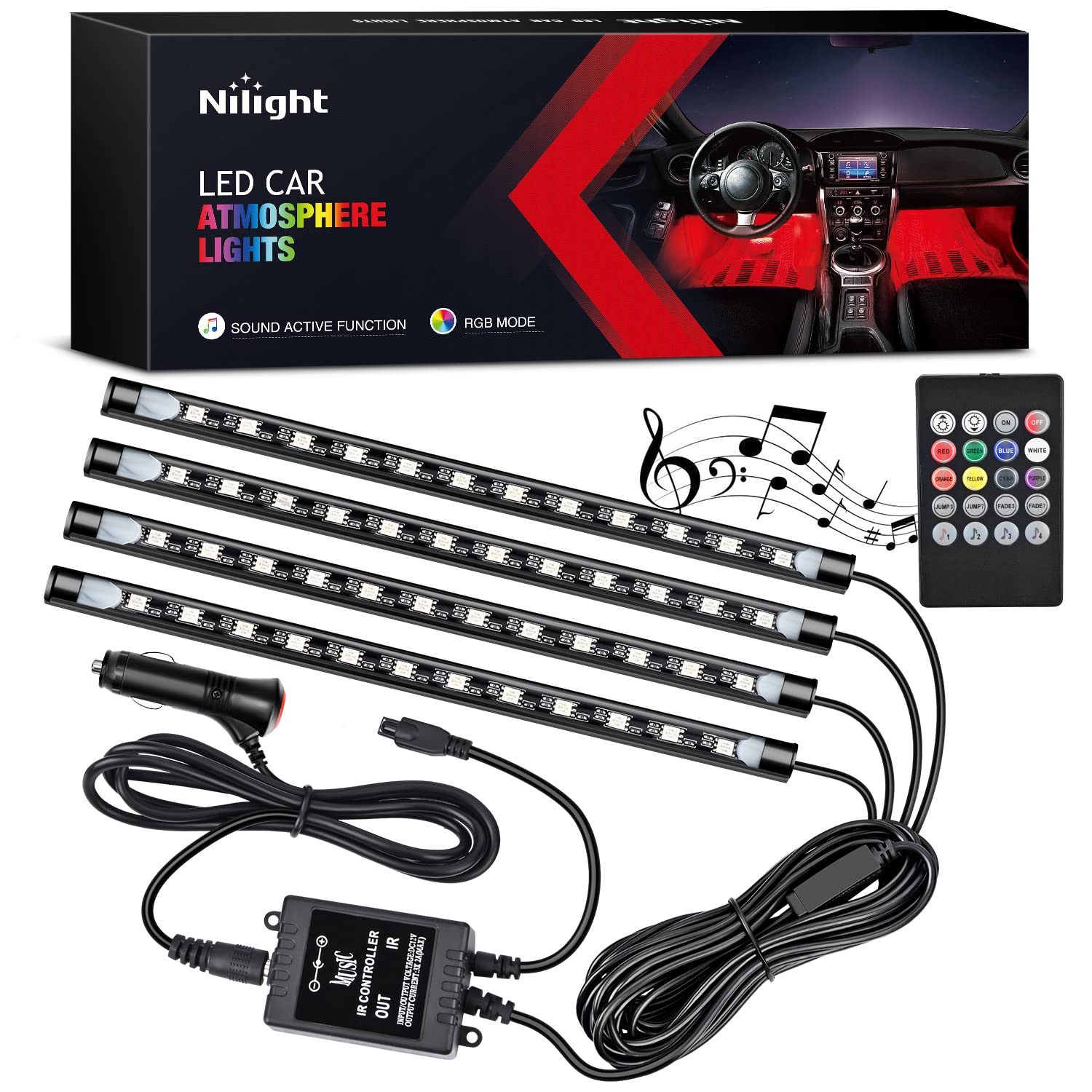 Nilight TR-06 interior LED strip for vibrant cabin lighting and customizable ambiance.