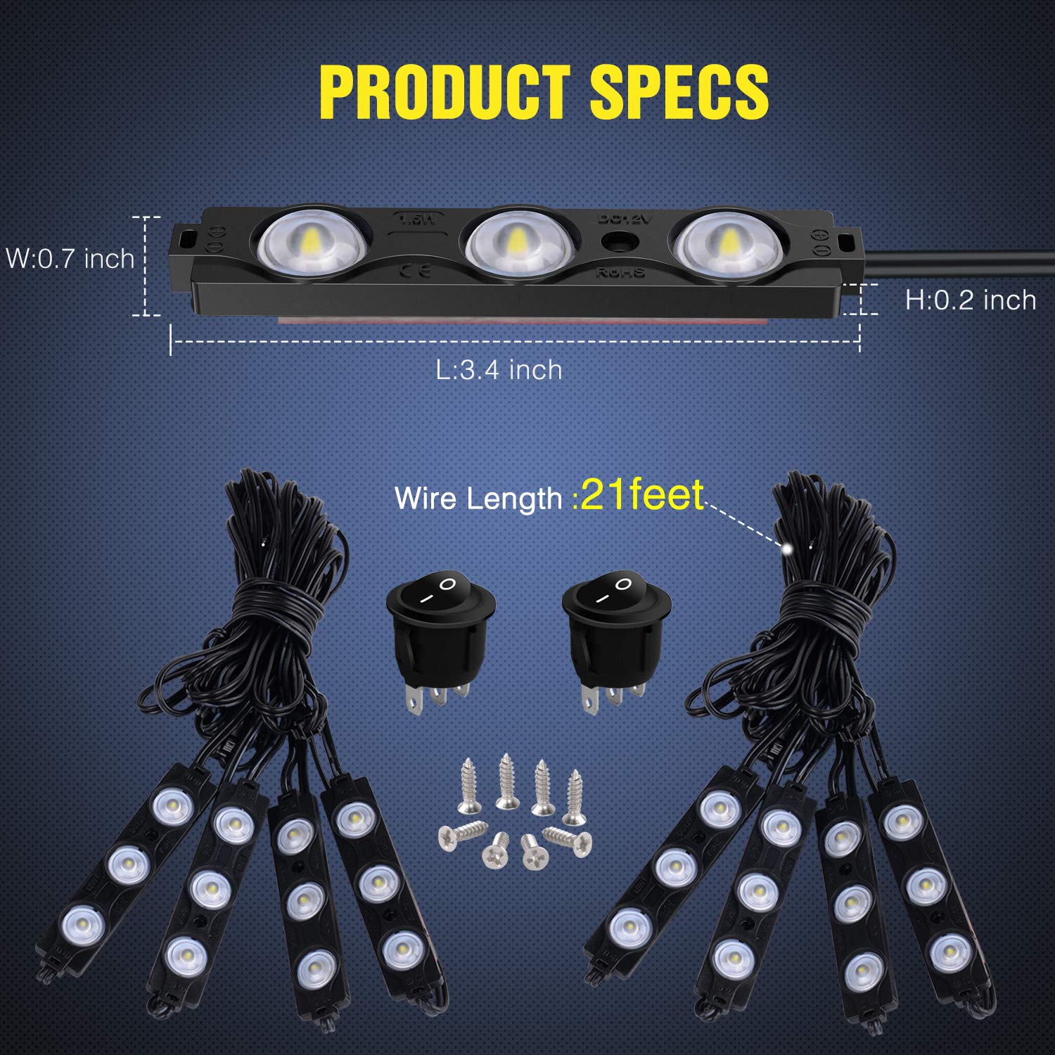 Nilight TR-08 rock lights under the vehicle for off-road illumination
