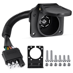 Nilight trailer adapter 4-to-7 flat-to-round end for a secure power connection