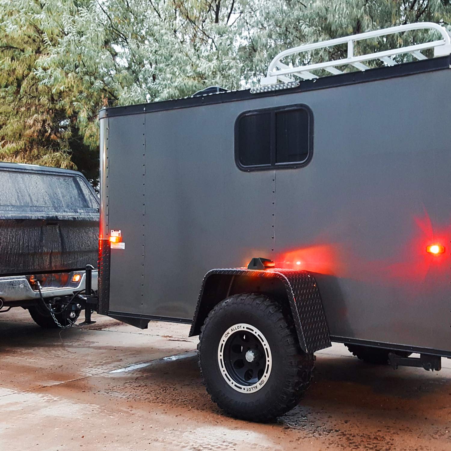 Nilight dimensions 8.1 x 4 x 1.7 inches fit trailer fenders.