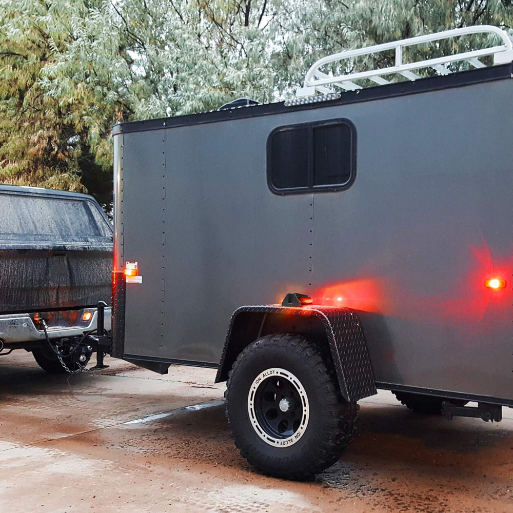 Nilight dimensions 8.1 x 4 x 1.7 inches fit trailer fenders.