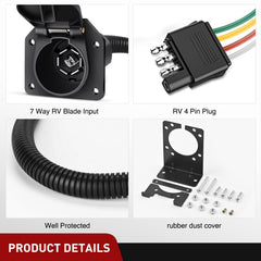 Nilight 4-pin to 7-pin trailer harness simplifies switching trailer types.