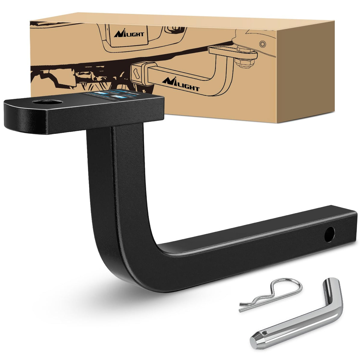 Nilight trailer hitch ball mount with 5-inch rise for level towing