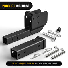Nilight trailer hitch folding extender extended length at 19.67 inches