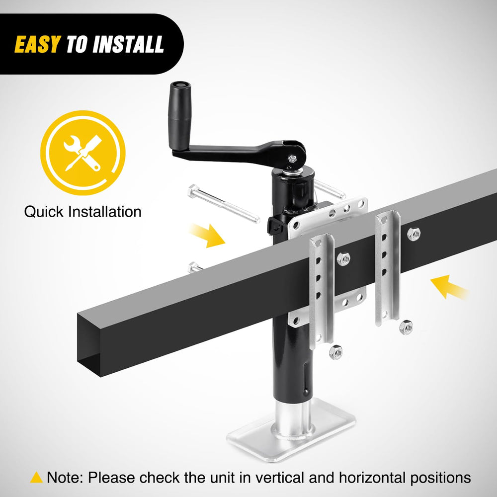 Nilight bolt-on trailer jack installation is quick with included hardware