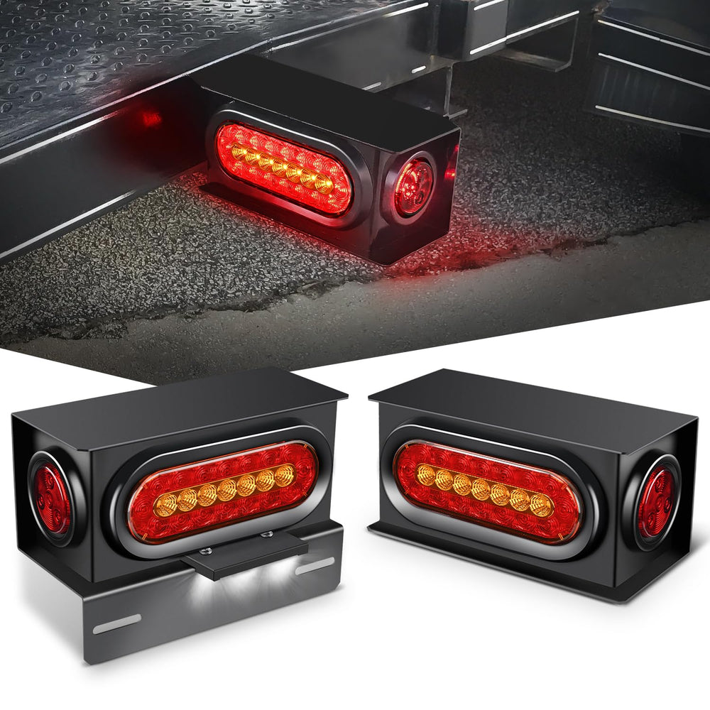 Nilight trailer light boxes front view with durable steel housing for rugged trailers.