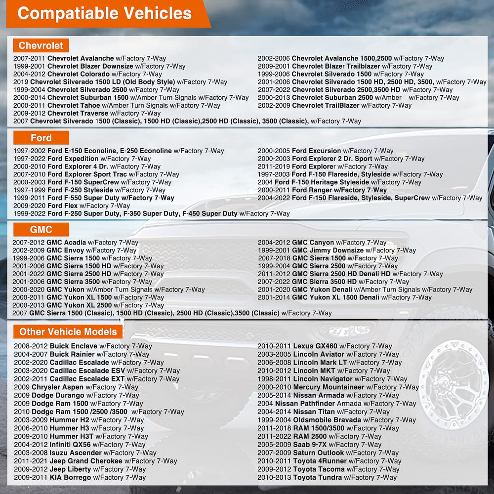 Nilight trailer lights compatibility for taillights, brakes, signals.