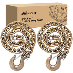 Nilight trailer safety chain 2pc with 38x35inch links for secure towing.