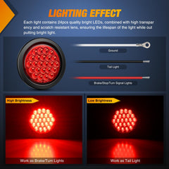Nilight 4-inch round tail light, back view highlighting sealed housing