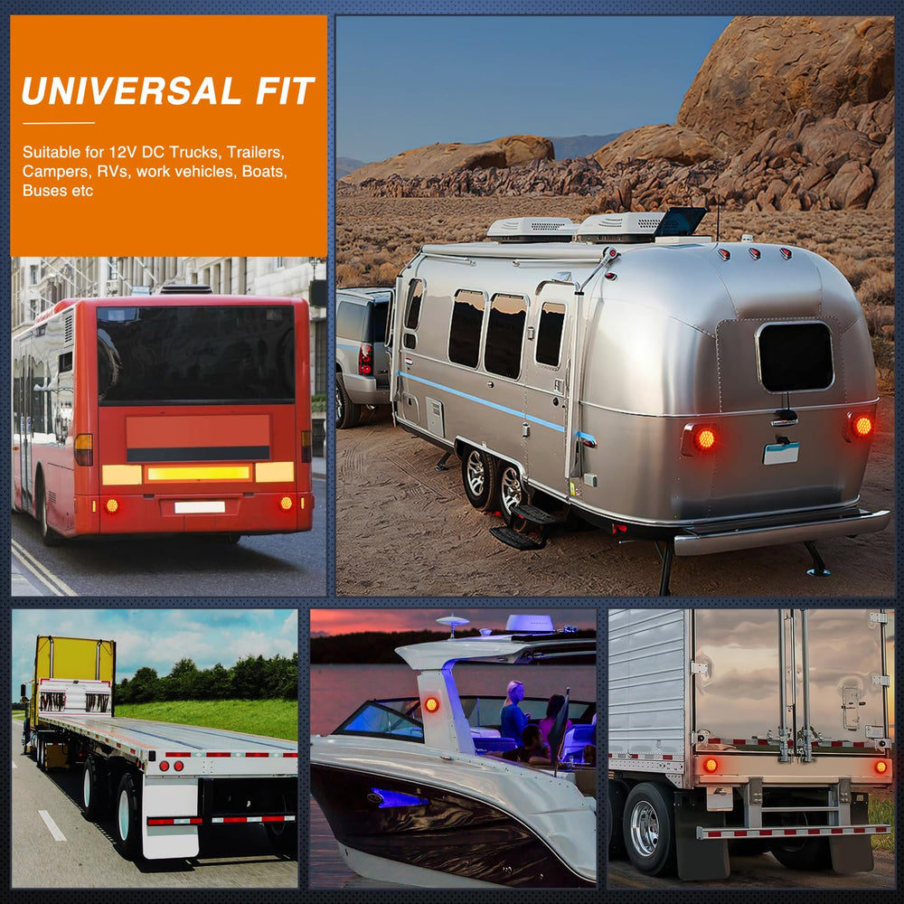 Nilight 4-inch round tail light installed on trailer for multi-vehicle use