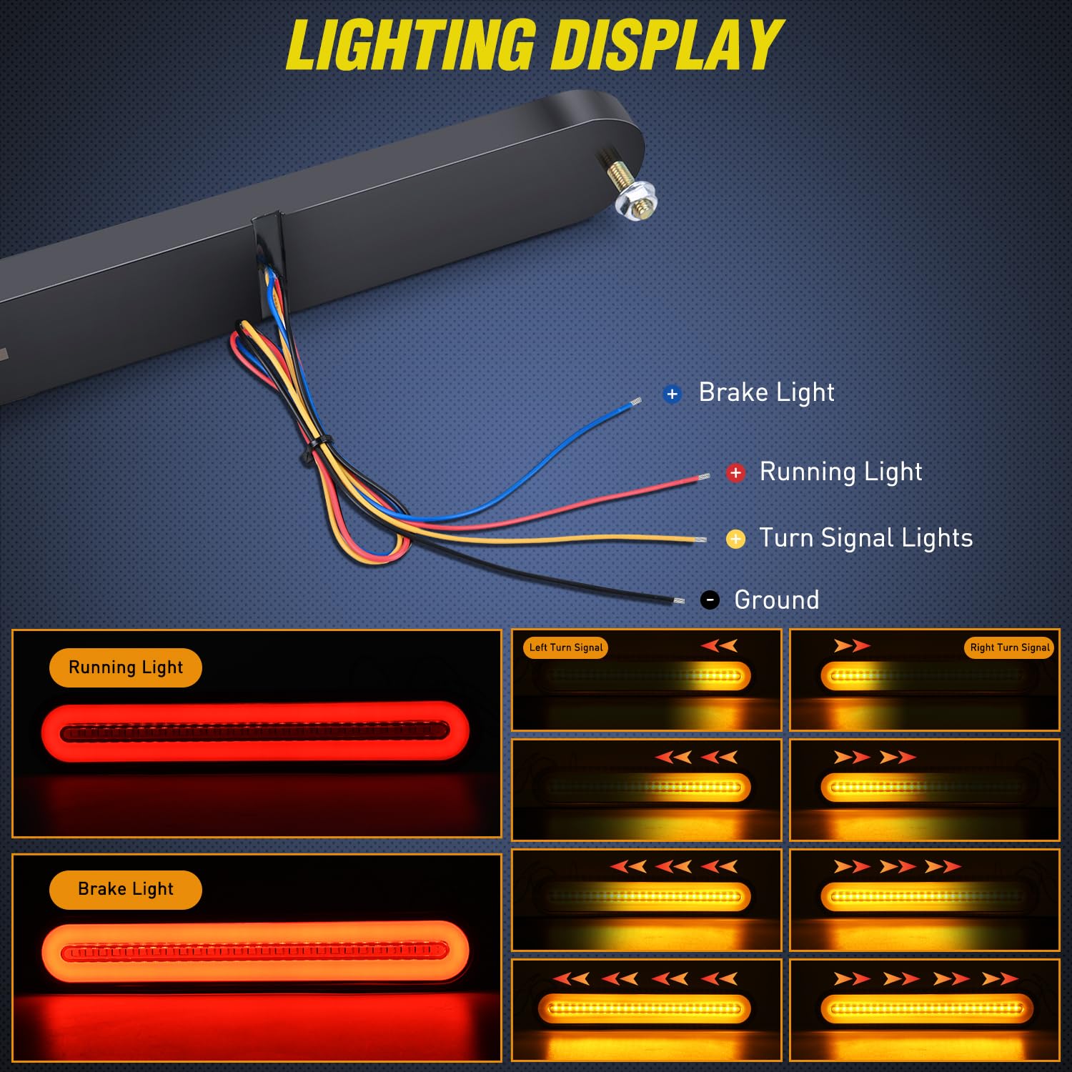 Nilight brake light function delivers bright red signaling for safety