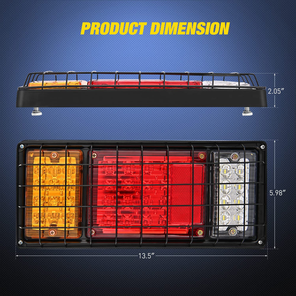 Nilight trailer tail light kit rear-side view demonstrates multi-color signals for clear communication
