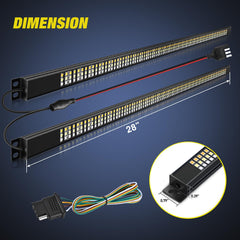 Nilight triple-row LED tailgate bar showing 576 LEDs across two 28-inch sections