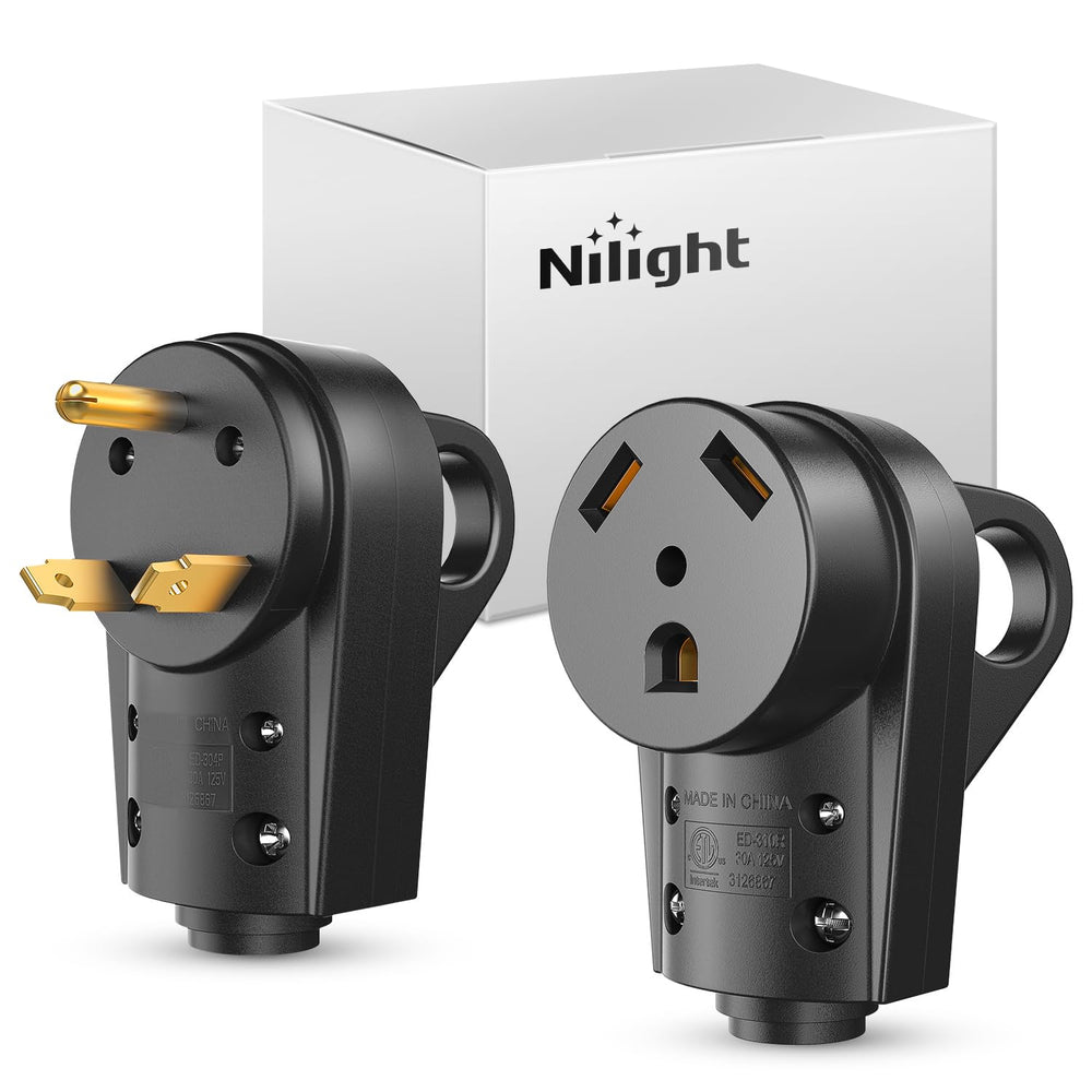 Nilight TT-30P RV plug front view for secure 30A connections.