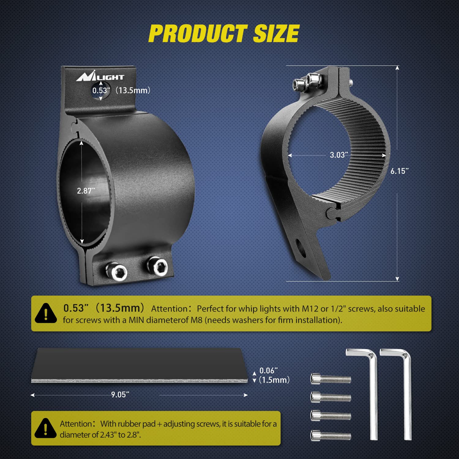 Nilight bracket crafted from 6063 aluminum for durable, weather-ready mounting.