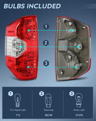 Nilight tundra taillight driver-side assembly rear view showing connector and seal