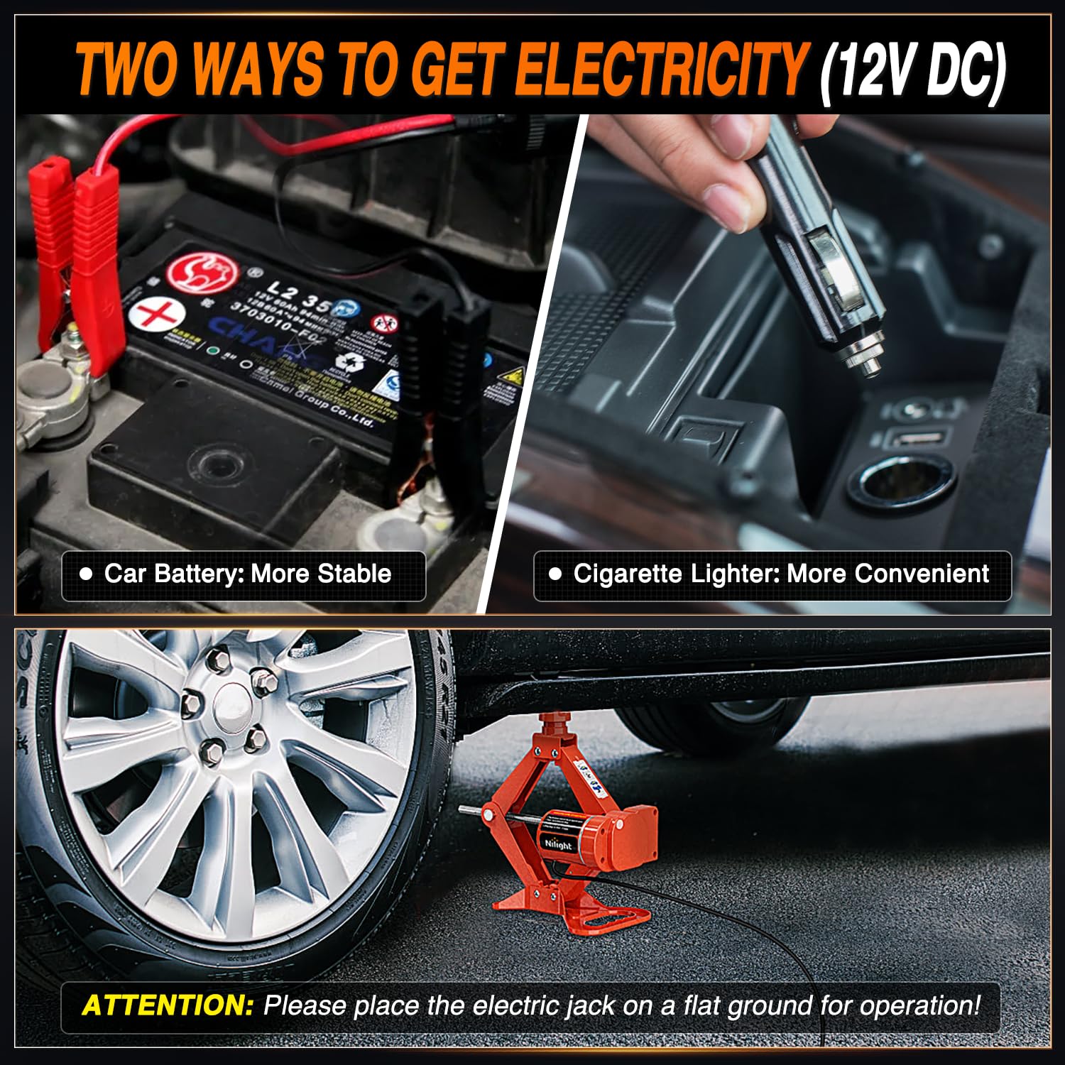 Nilight two jack pads provide stable, non-slip contact for various vehicles