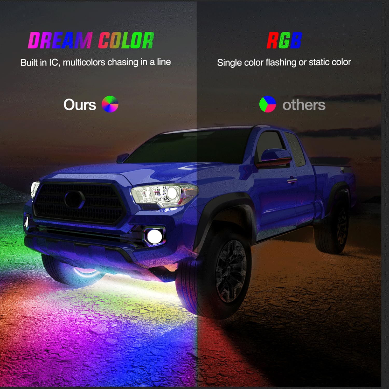 Nilight IP68 waterproof strip withstands rain and highway speeds for durable underglow.