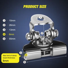 Nilight universal adjustable pillar hood mount shows 180° and 60° movement.
