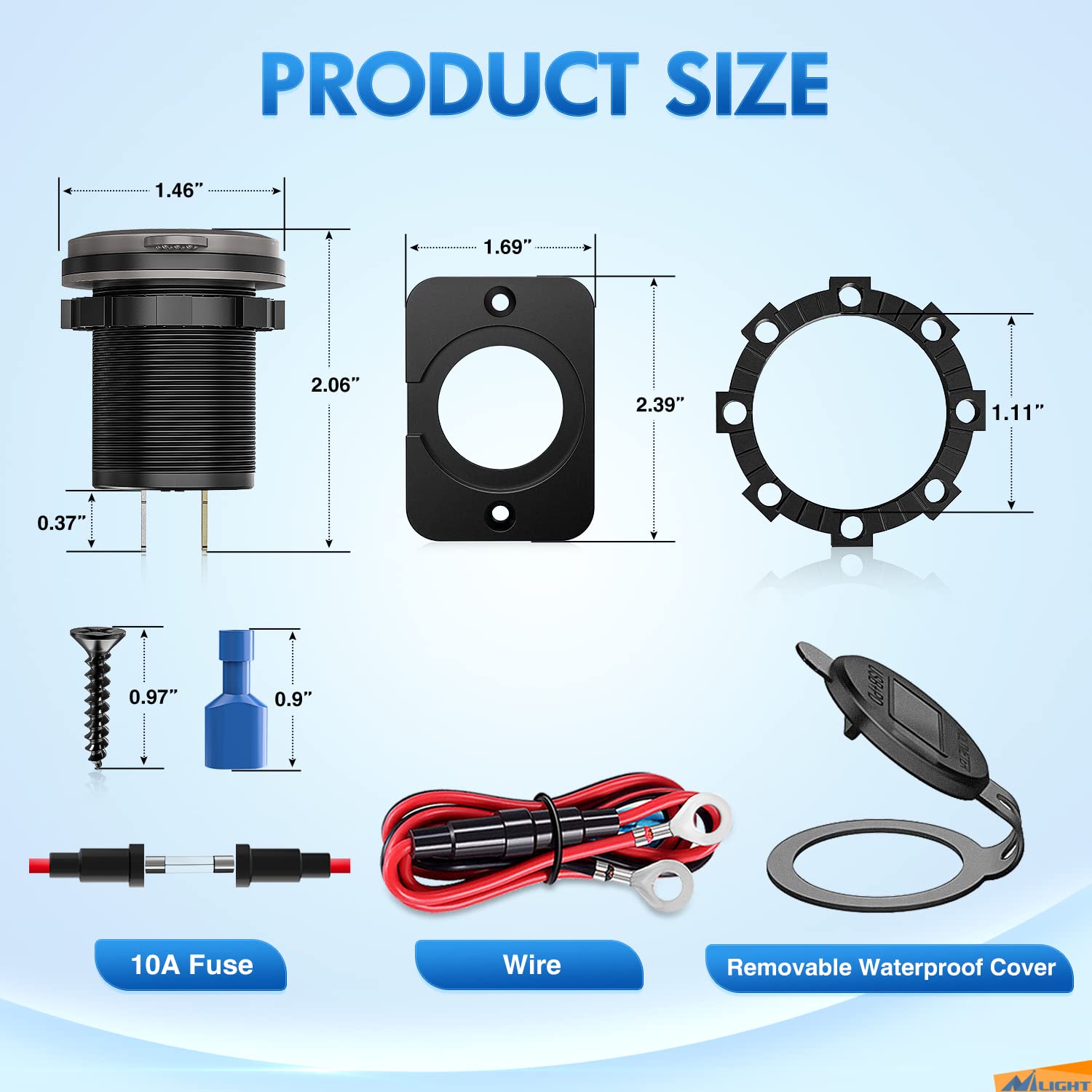 Nilight USB socket fused power cable adds overvoltage protection.