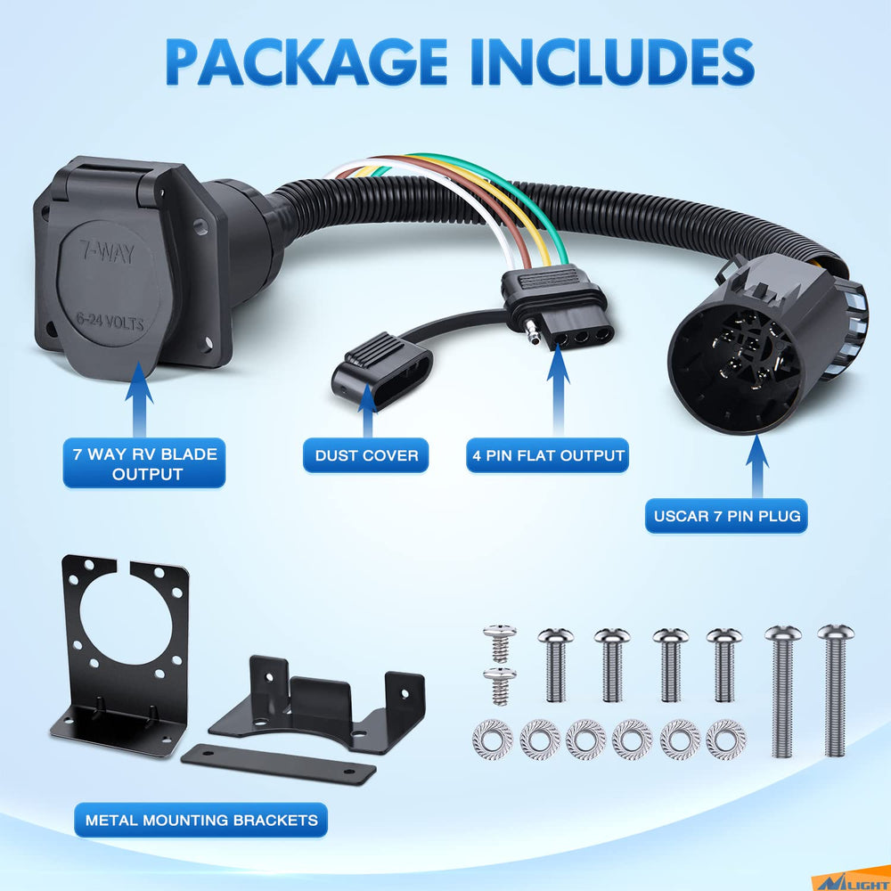 Nilight USCAR-oriented adapter for trucks and RVs tow packages.