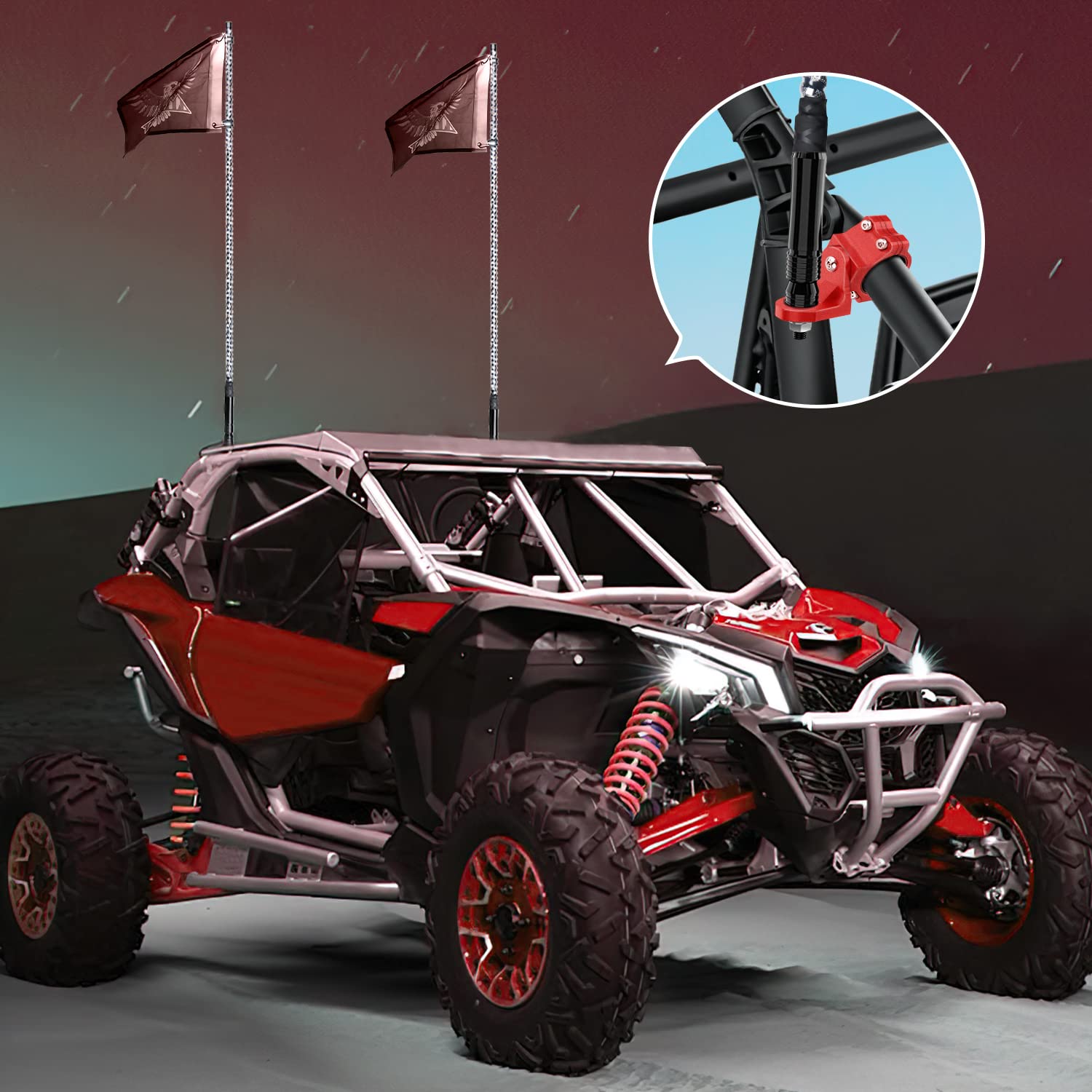 Nilight mount shown on a Can-Am Maverick X3 for reference.