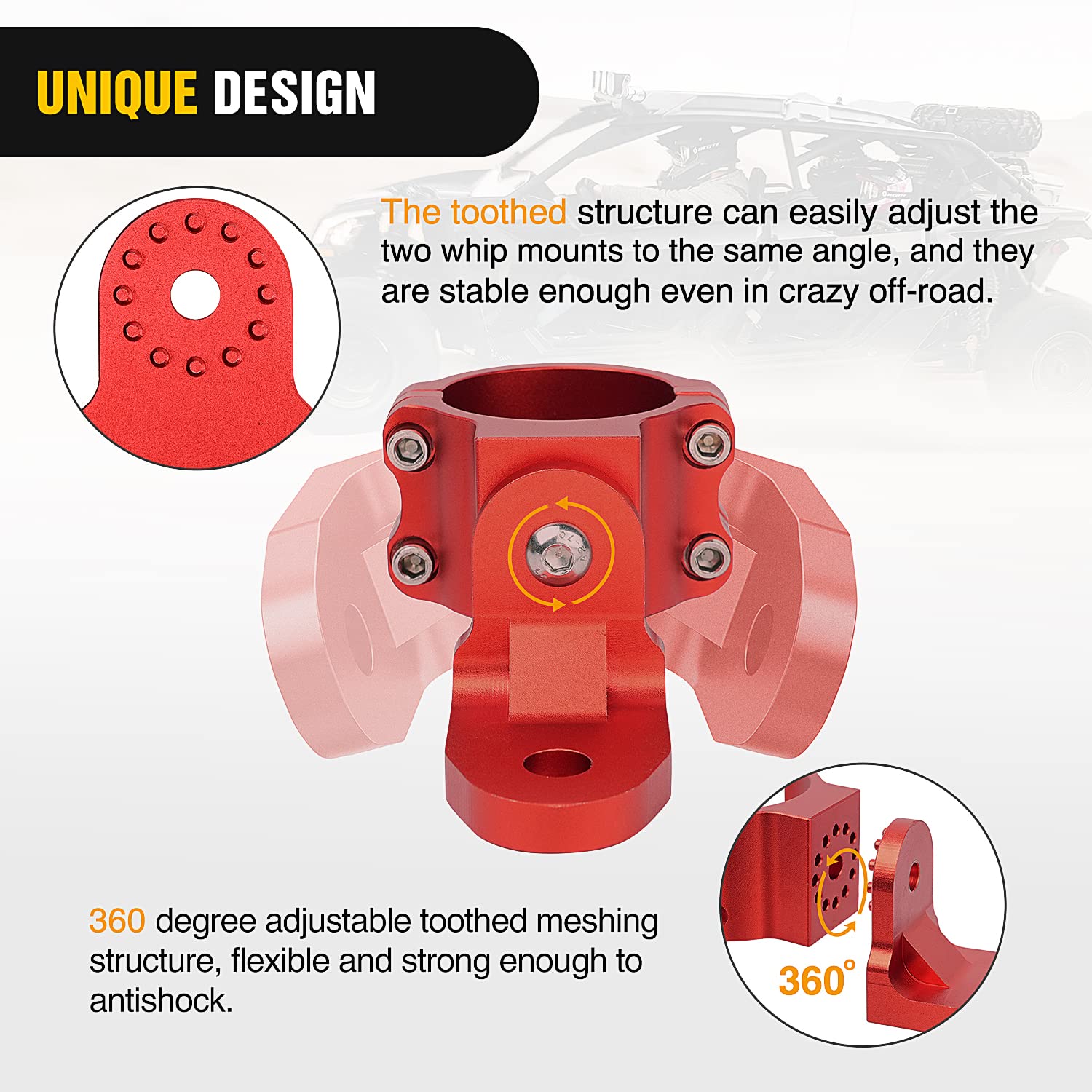 Nilight red bracket offers weather resistance and anti-corrosion protection in rugged environments.