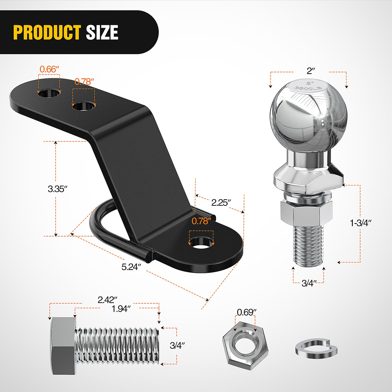 Nilight UTV hitch drop-rise feature improves ground clearance during towing.