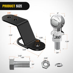 Nilight UTV hitch drop-rise feature improves ground clearance during towing.