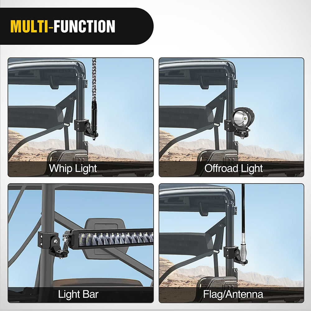 Pro-fit cage-compatible bracket for Can-Am and Polaris models.
