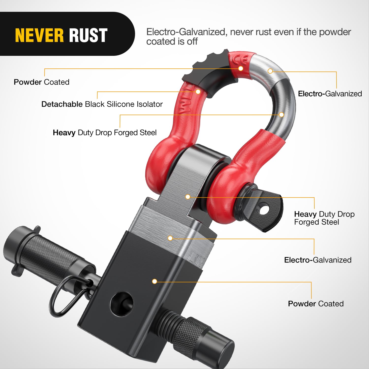 Nilight washer included reduces rattling and protects bumper finish.