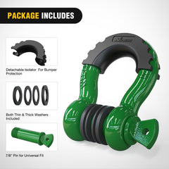 Nilight washers help minimize movement and wear on shackles.
