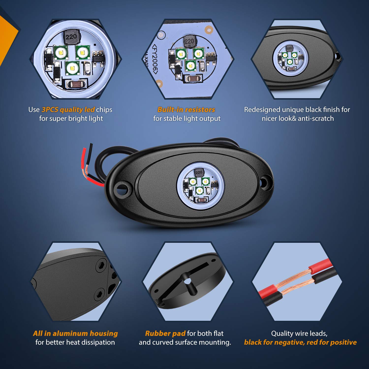 Nilight waterproof exterior light withstands outdoor use on cars, boats, and equipment.