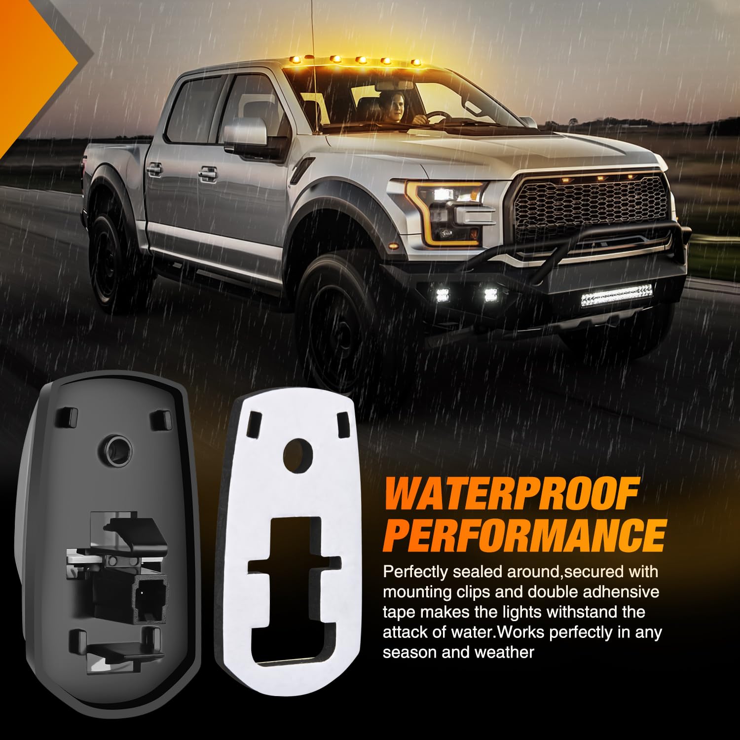 Nilight waterproof sealed lens and ABS housing for durable cab lights.