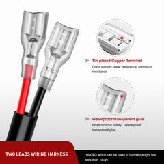 Nilight weatherproof harness with rubber protection and heat resistance