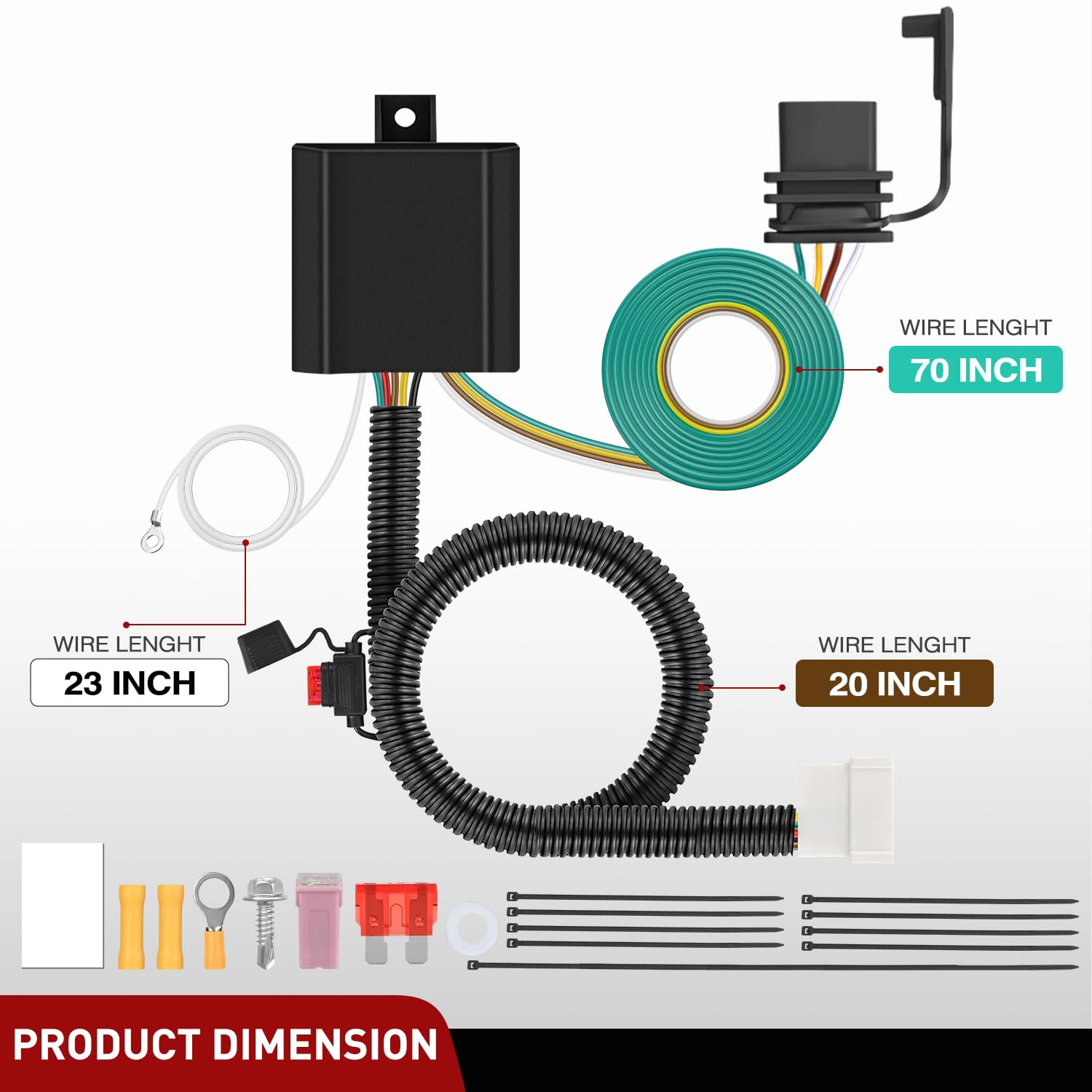 Nilight weatherproof trailer wiring harness for outdoor use