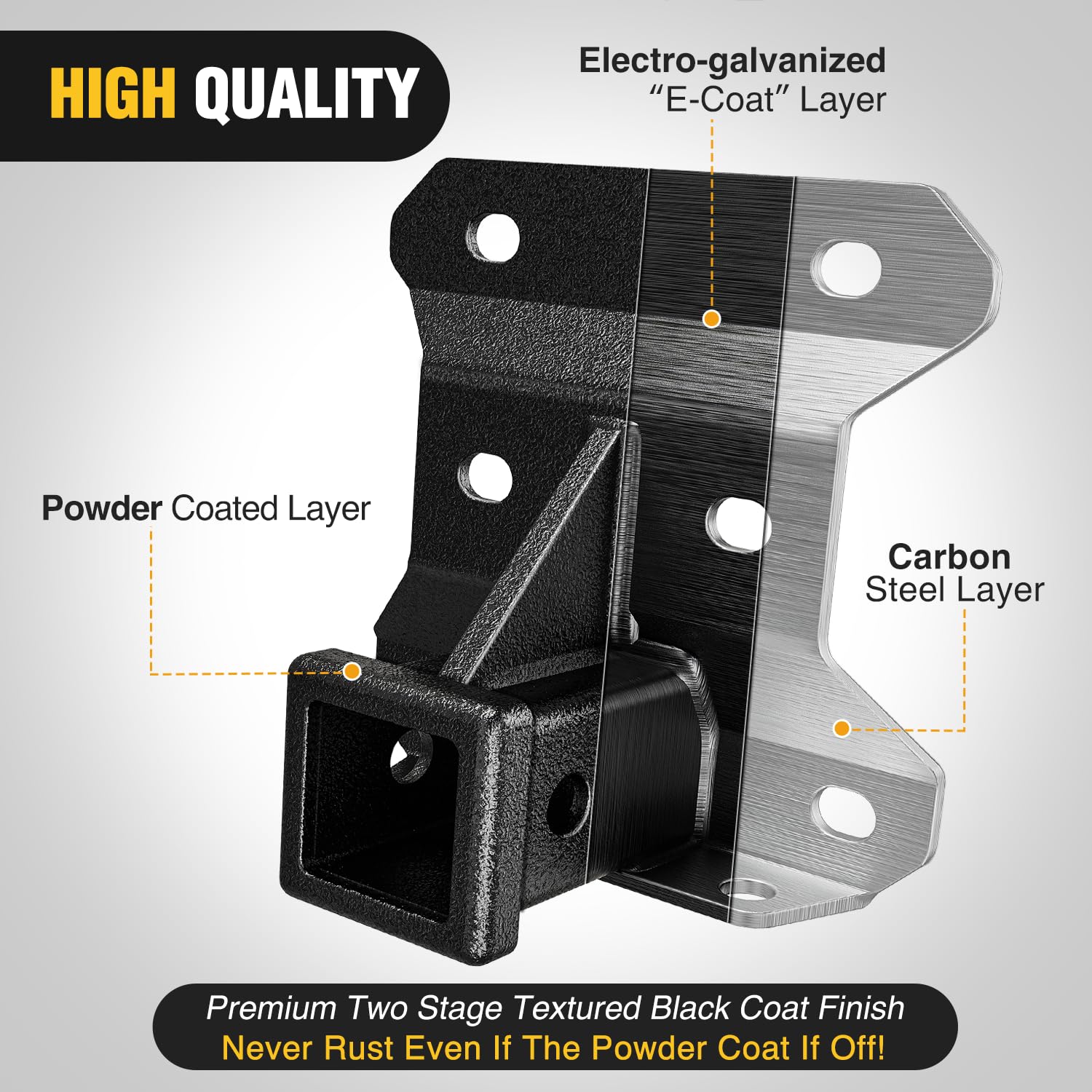 Nilight welded thick-tube design delivers added strength for demanding towing.