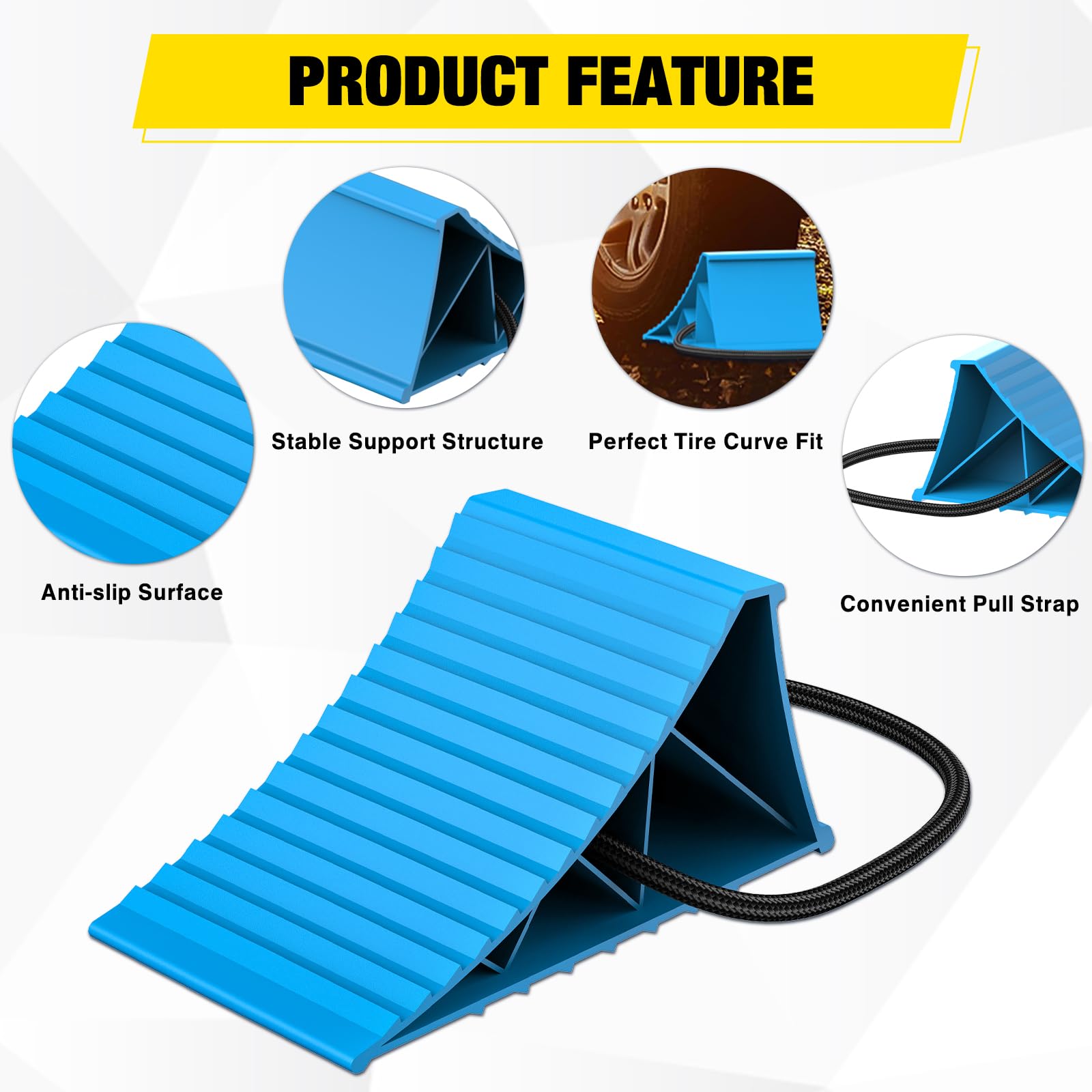 Nilight wheel chocks support up to 4400 lbs to secure heavier vehicles