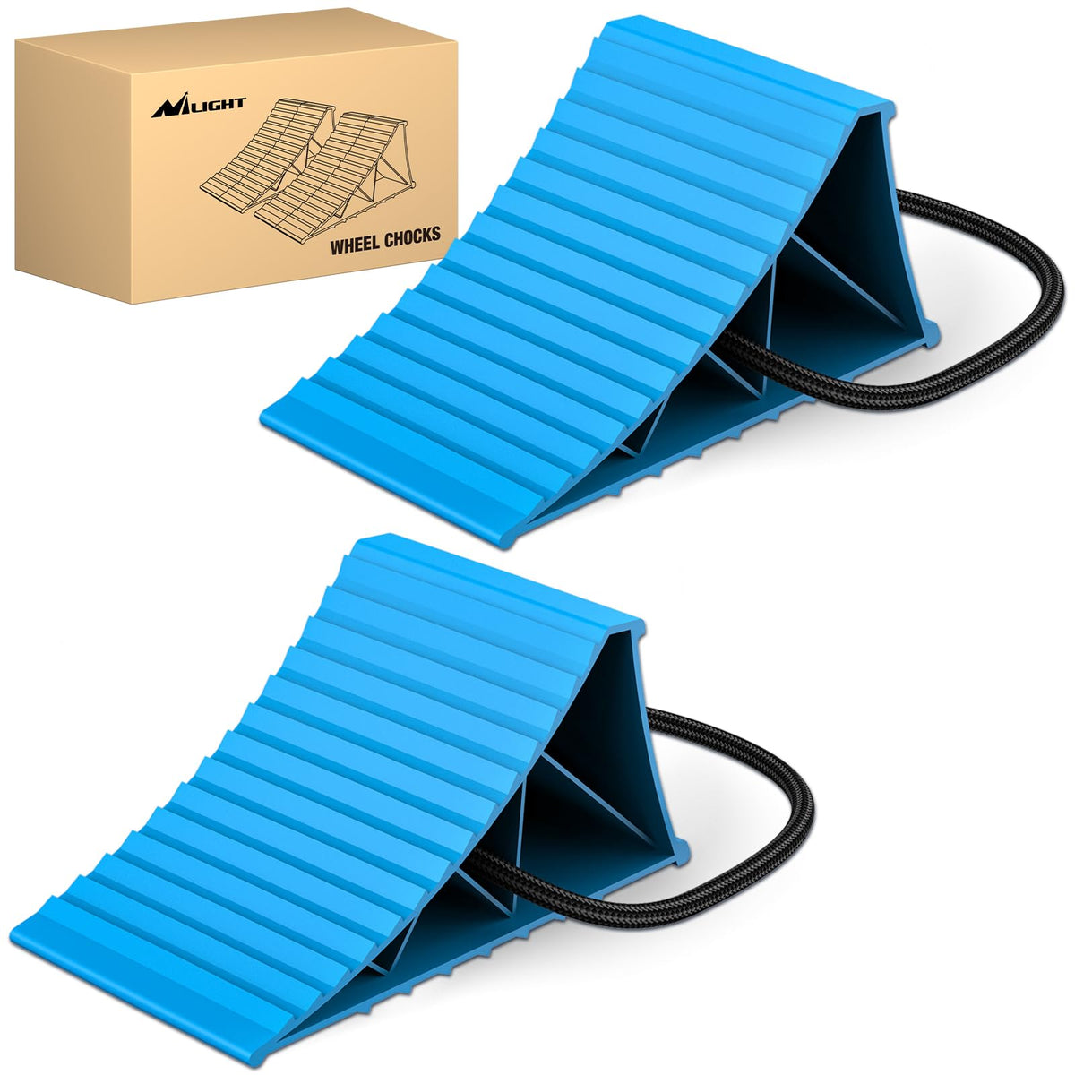 Nilight wheel chocks durable HDPE construction for secure vehicle parking