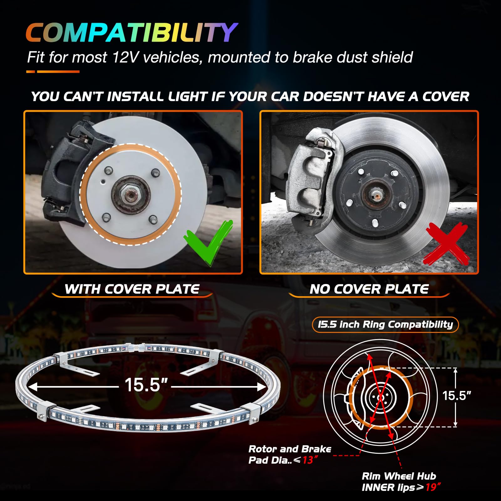 Nilight wheel ring lights are IP67 waterproof for all-weather performance.